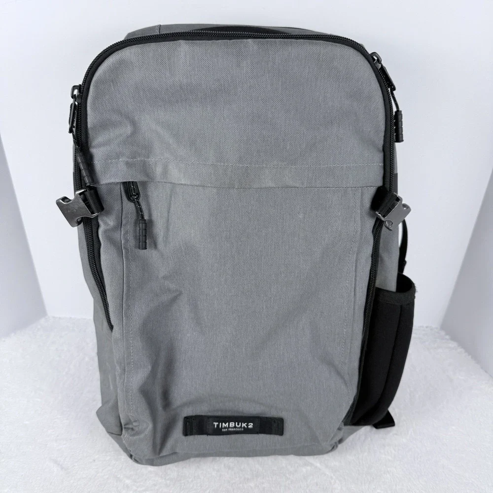 Timbuk2 Gray Black Laptop Backpack Padded Travel Work Commuter Bag